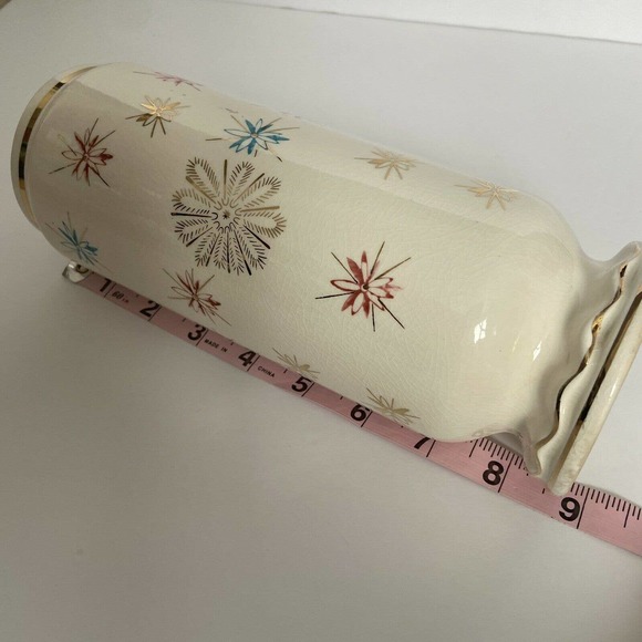 VTG Royal Sealy Atomic Starburst MCM Apothecary Vanity Jar 9" Tall Ivory Crazing - Picture 11 of 12